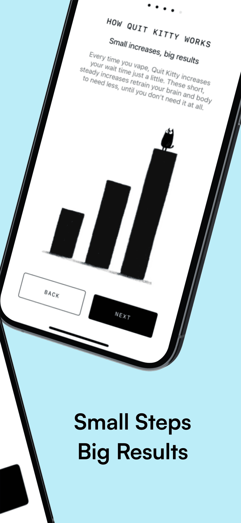 Quit Kitty reminder screen showing the next nicotine-free interval target.